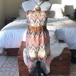 Strapless high-low dress